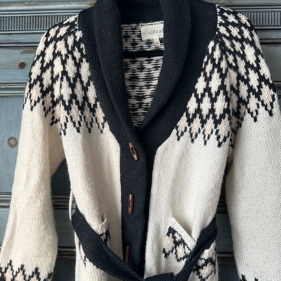 The Great. Geo Fair Isle Alpaca Blend Cardigan Size 0 (XS) - Picture 9 of 14